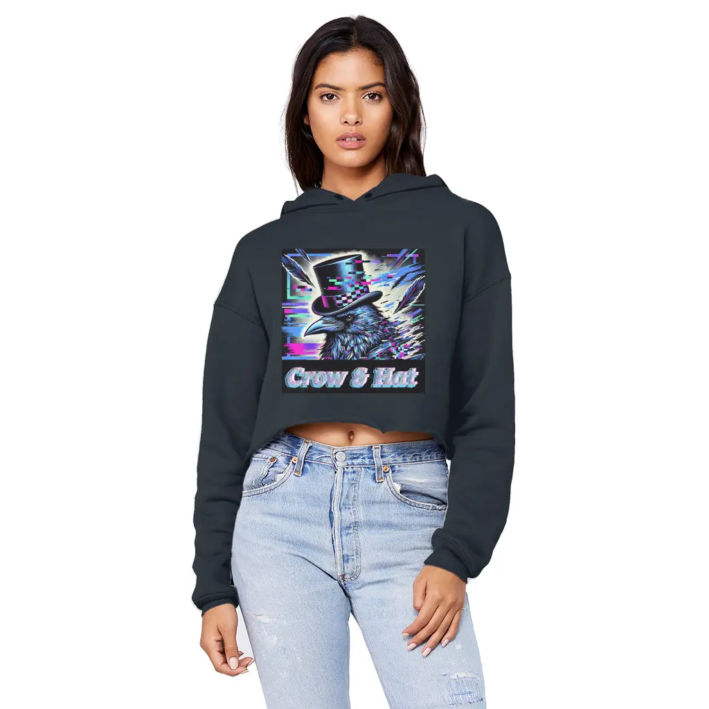 Crow and Hat Cropped Edge Hoodie (Women's) Westminster Vault