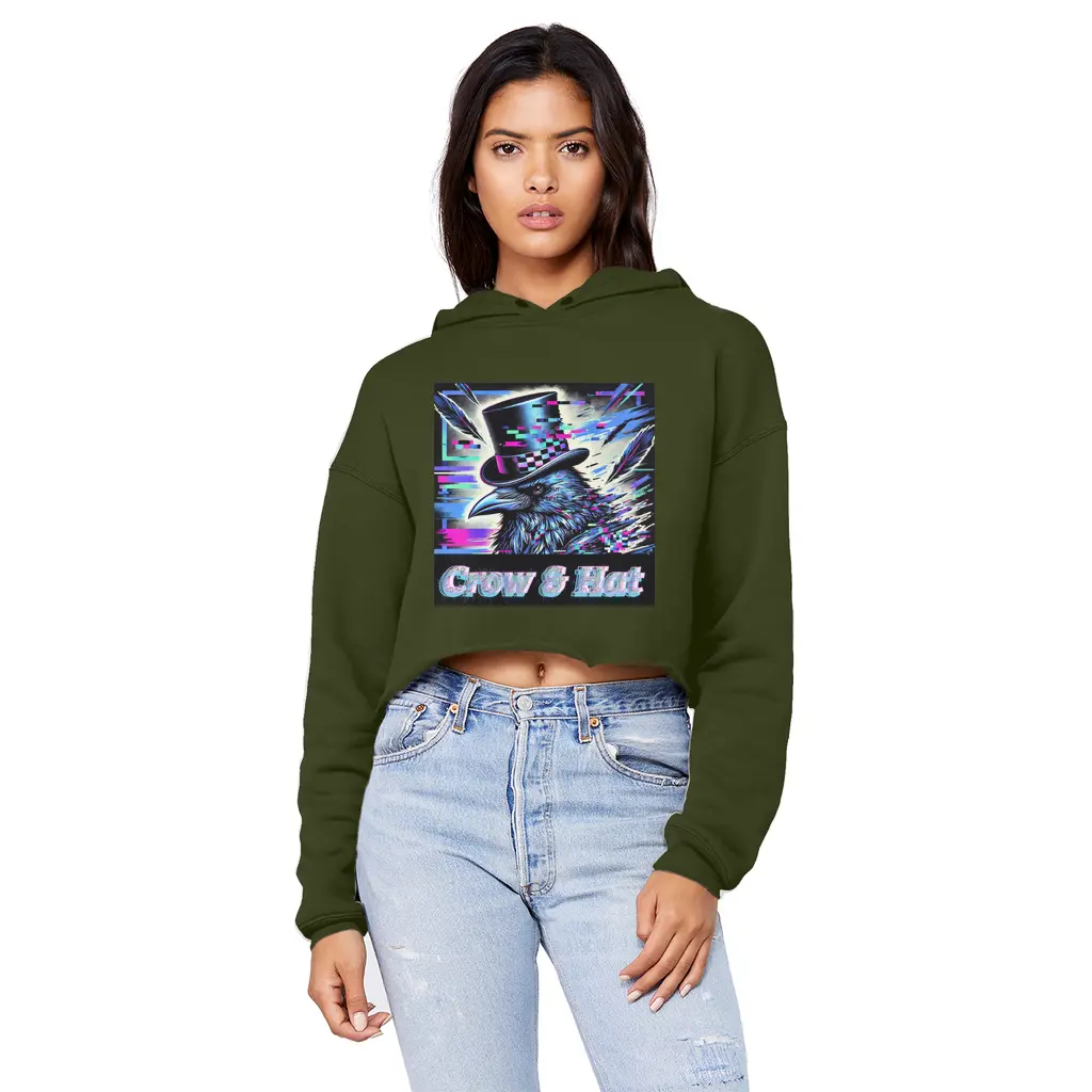 Crow and Hat Cropped Edge Hoodie (Women's) Westminster Vault