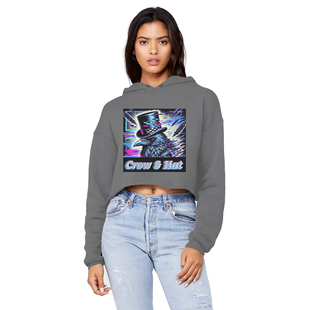 Crow and Hat Cropped Edge Hoodie (Women's) Westminster Vault
